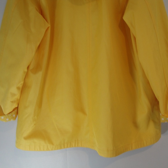 TALBOTS Rain Jacket Reversible XL Yellow Polka Dot - Picture 8 of 8
